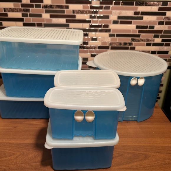 Tupperware FridgeSmart Blue Storage Container Set - Picture 1 of 6